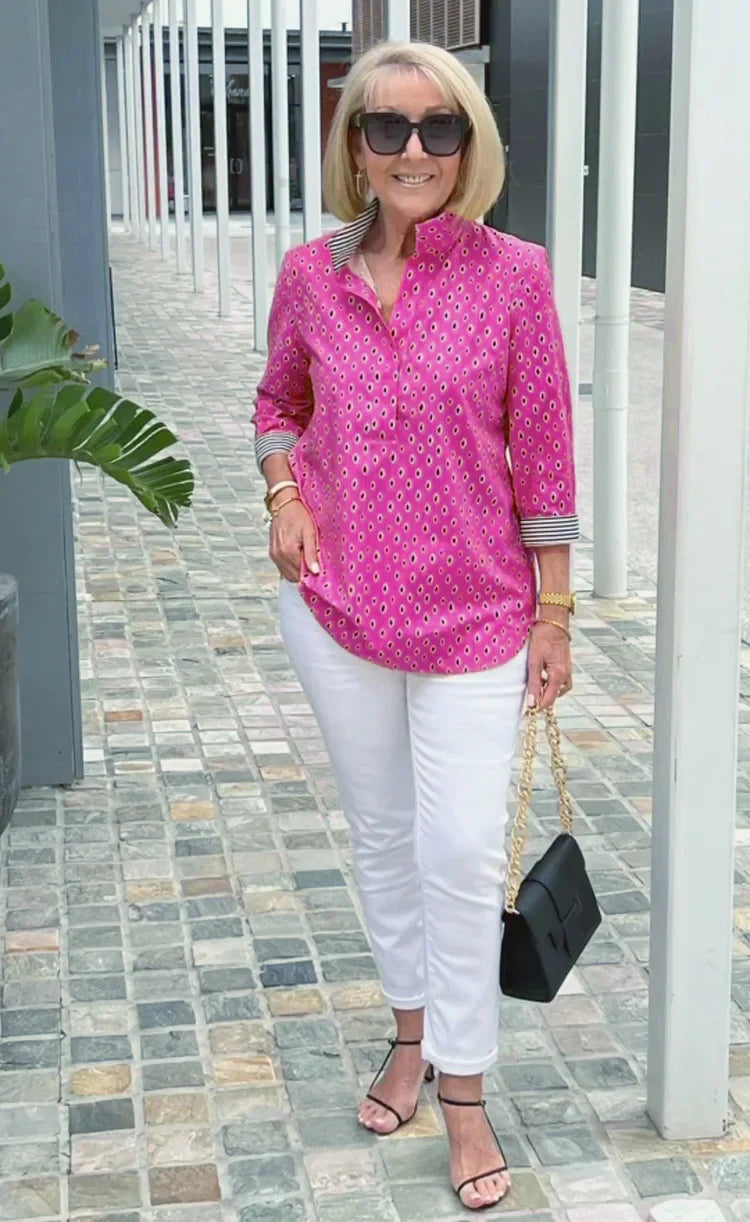 Fashion Canberra I Sabina 3/4 Sleeve Elegant Top