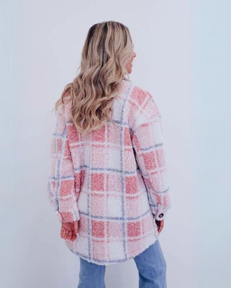 Fashion Canberra I Ember Polar Fleece Plaid Jacket