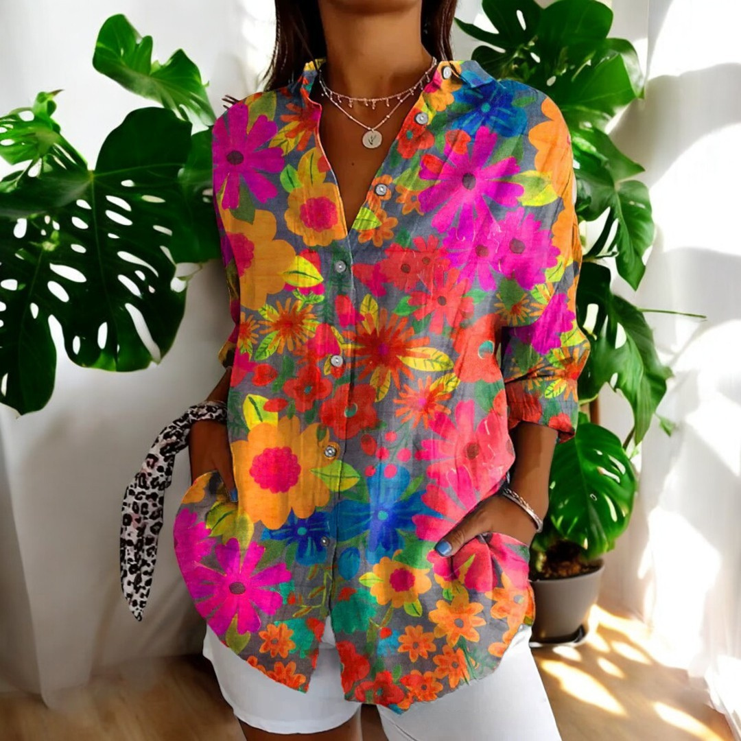Fashion Canberra I Elmira Long Sleeve Button Up Vintage Floral Shirt