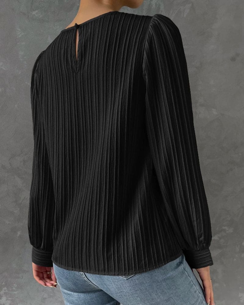 Fashion Canberra I Roza Striped Texture Blouse