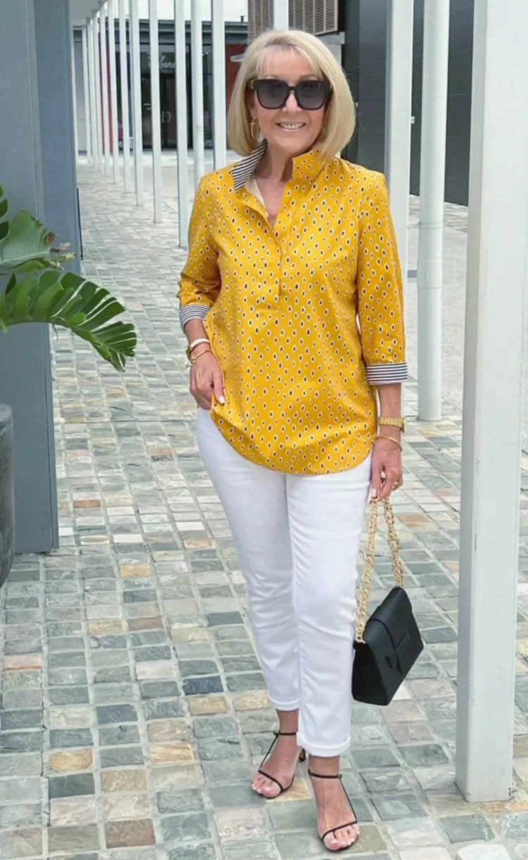 Fashion Canberra I Sabina 3/4 Sleeve Elegant Top