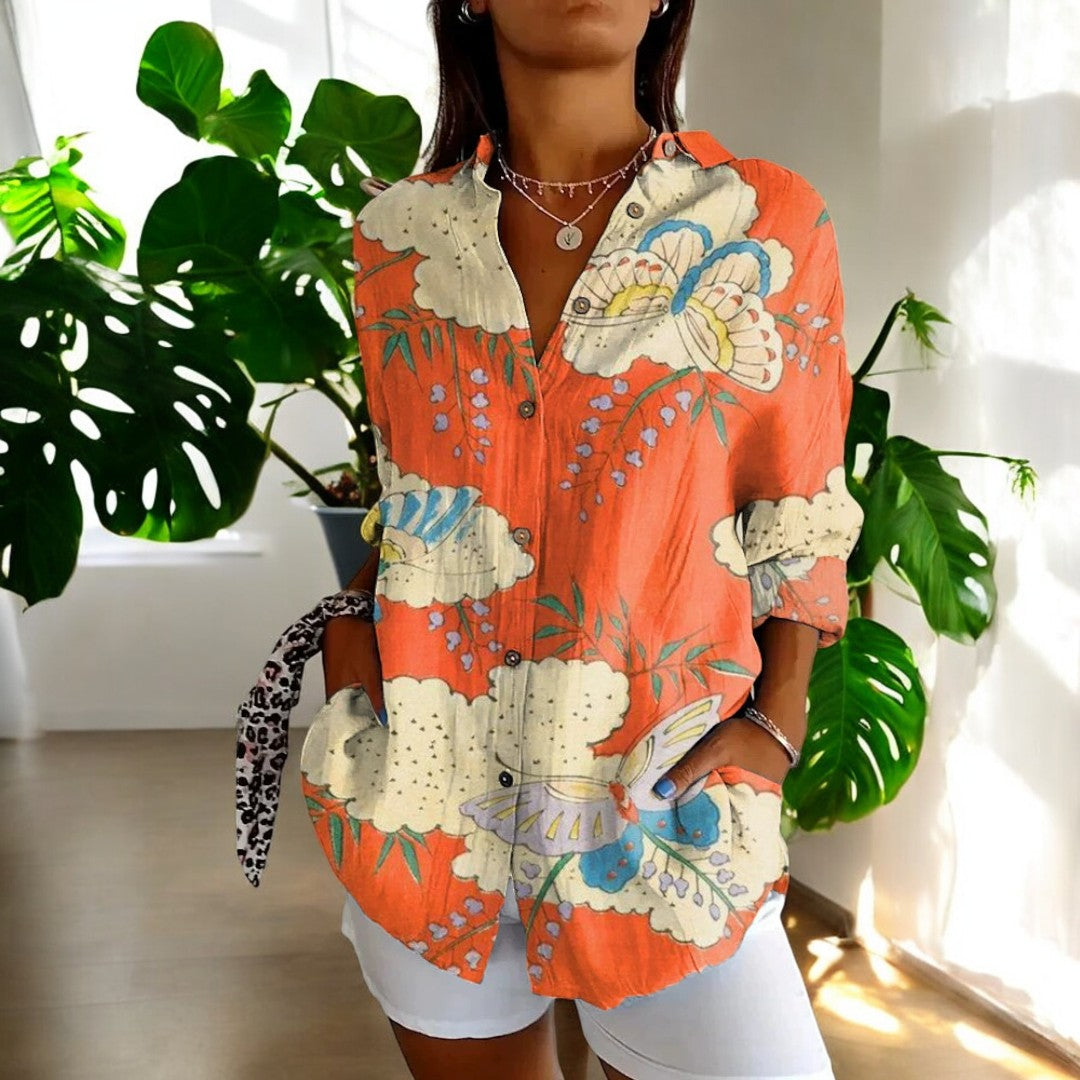 Fashion Canberra I Elmira Long Sleeve Button Up Vintage Floral Shirt